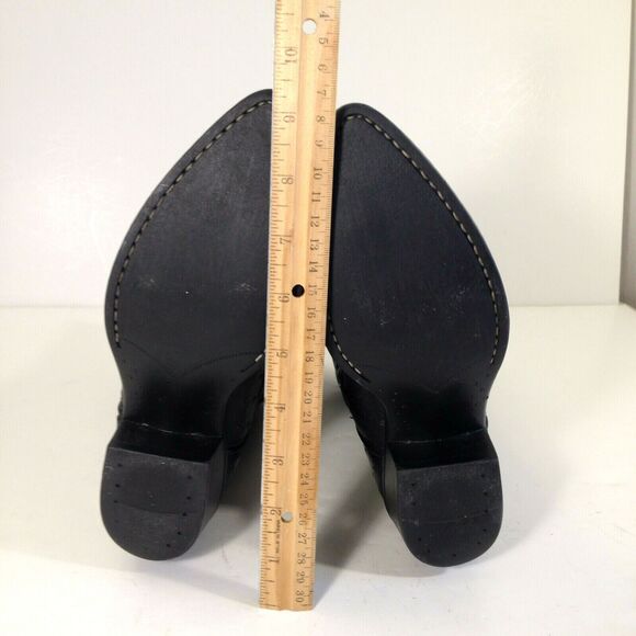 A Jama Product Black Leather Cowboy Western Pull On Boots Kids Style OJ 9110 030 - Picture 11 of 11